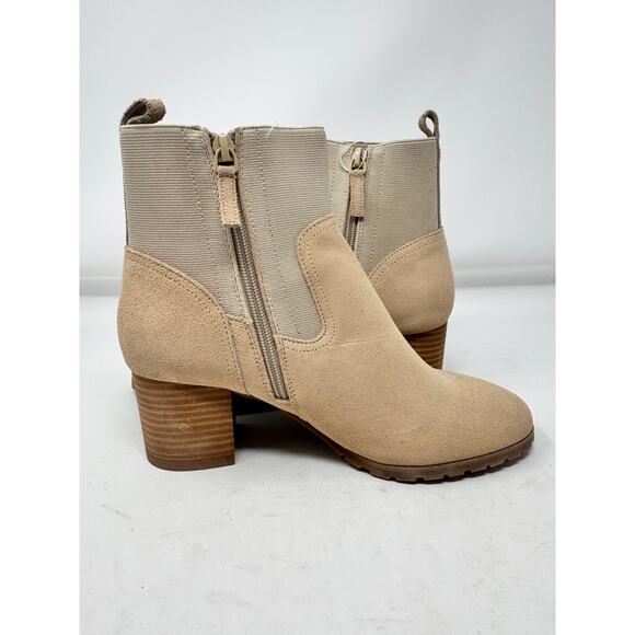 Brand New Violet & Red Women's 8 Tan Loaded Knit Cuff Booties Boots - Picture 3 of 10